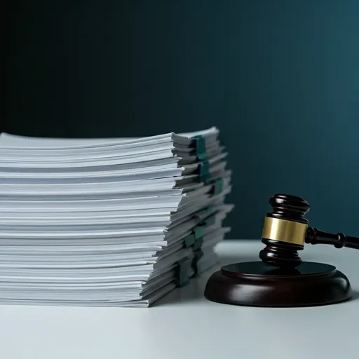 Legal documents and gavel